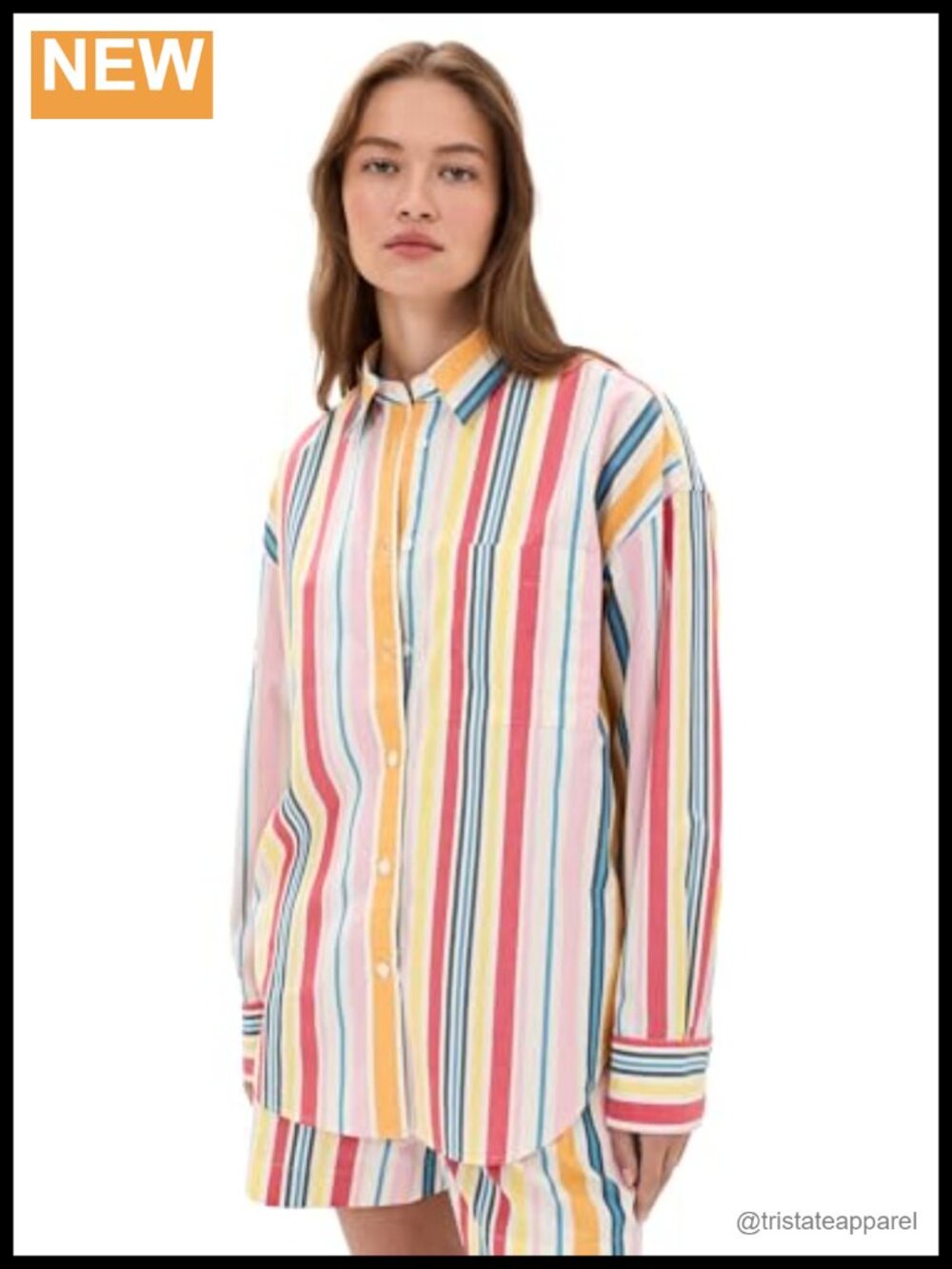 Relaxed Fit Cotton Poplin Button Down Shirt with Patch Pocket
